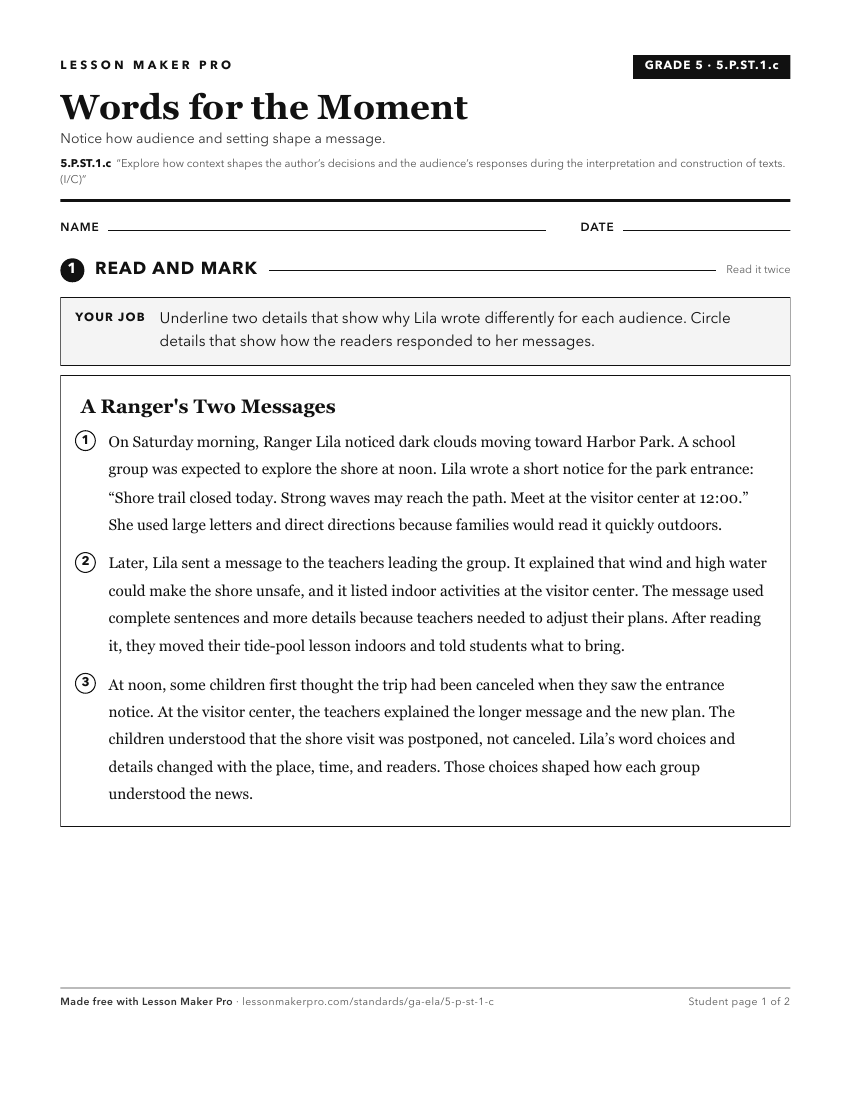 Preview of the 5.P.ST.1.c printable worksheet