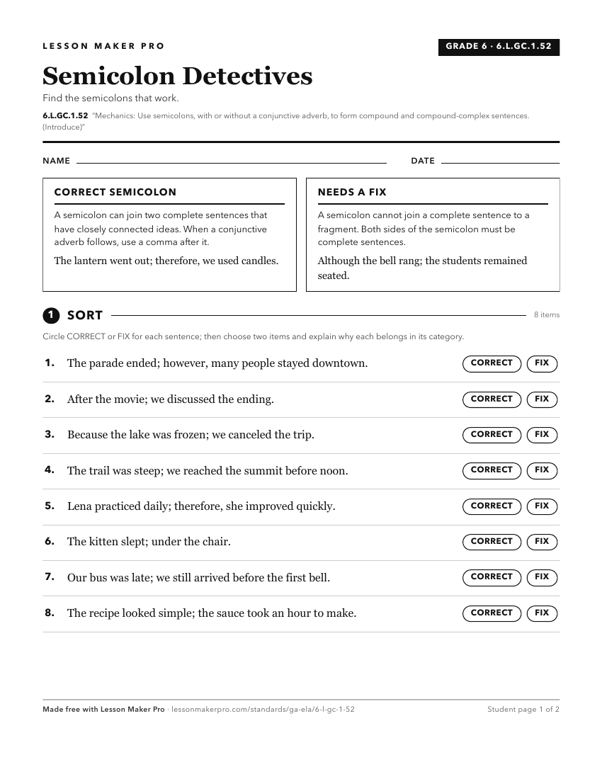 Preview of the 6.L.GC.1.52 printable worksheet
