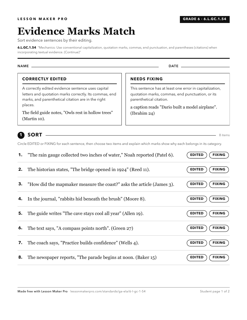 Preview of the 6.L.GC.1.54 printable worksheet