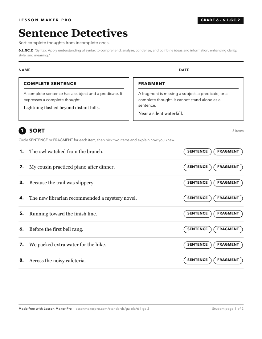 Preview of the 6.L.GC.2 printable worksheet
