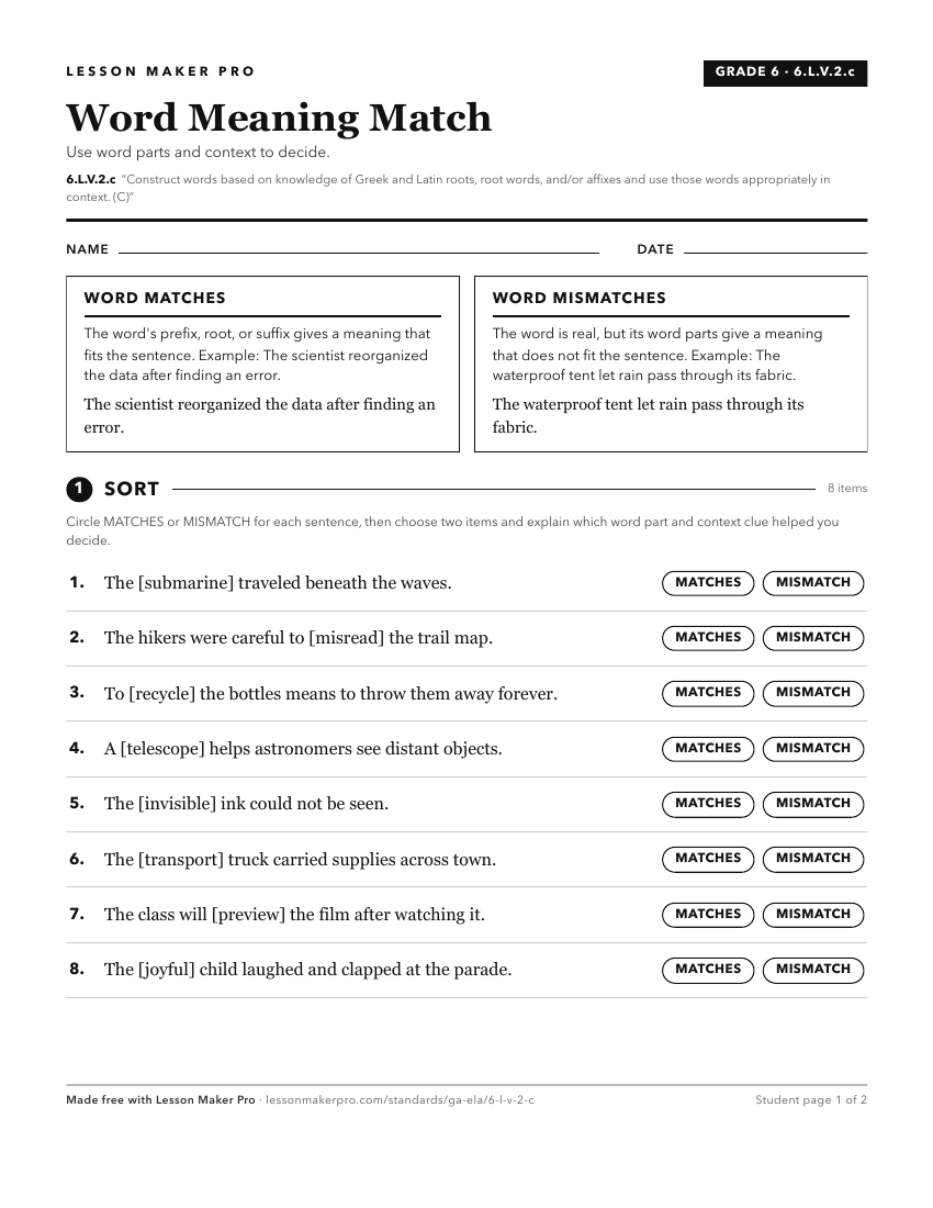 Preview of the 6.L.V.2.c printable worksheet