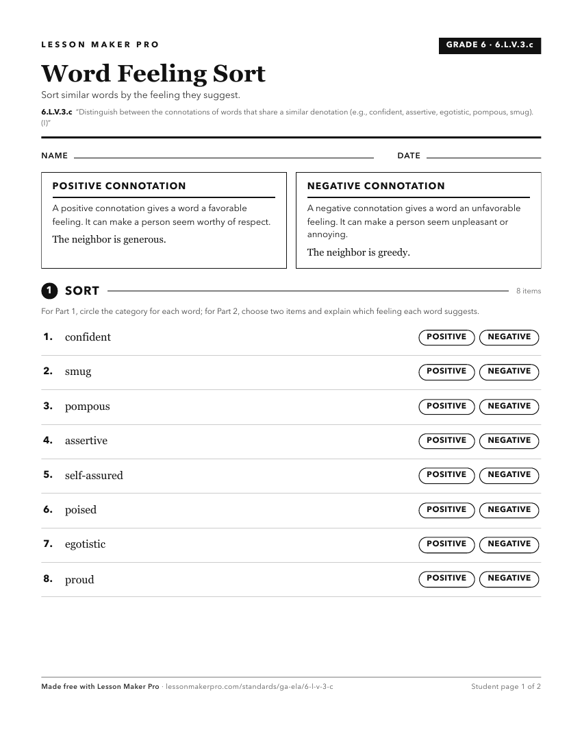 Preview of the 6.L.V.3.c printable worksheet