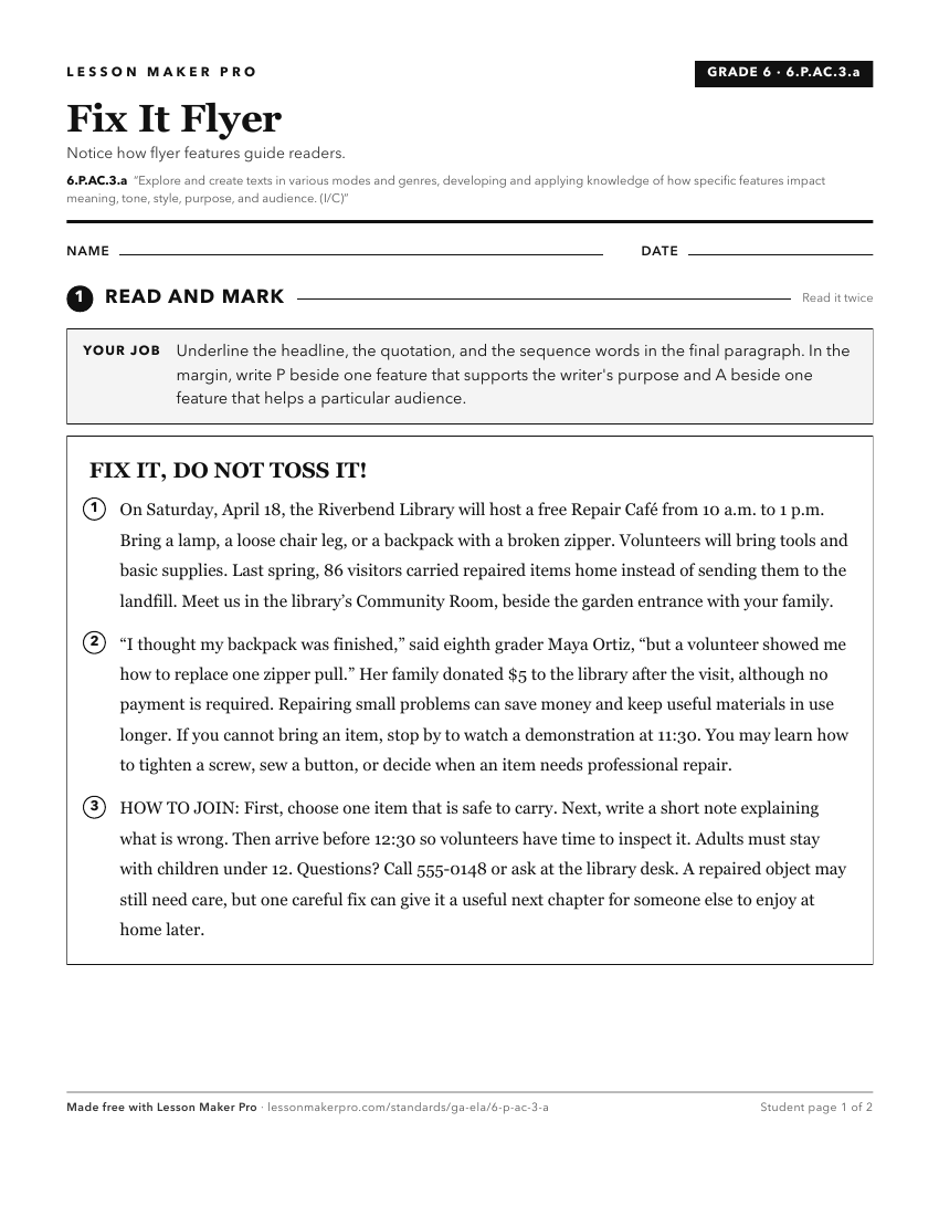 Preview of the 6.P.AC.3.a printable worksheet