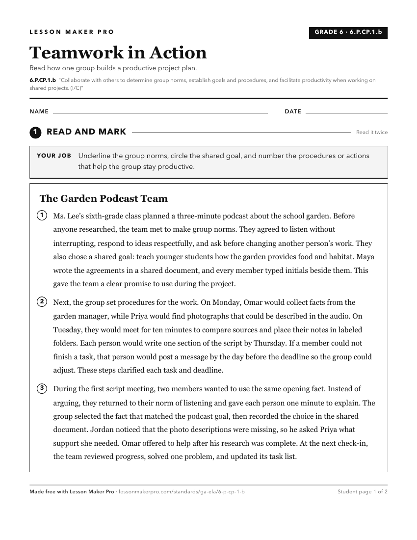 Preview of the 6.P.CP.1.b printable worksheet