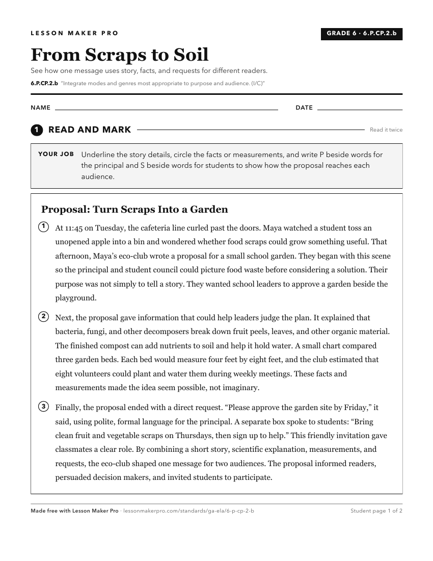 Preview of the 6.P.CP.2.b printable worksheet
