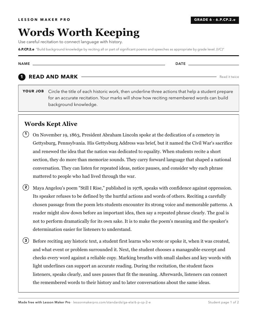 Preview of the 6.P.CP.2.e printable worksheet