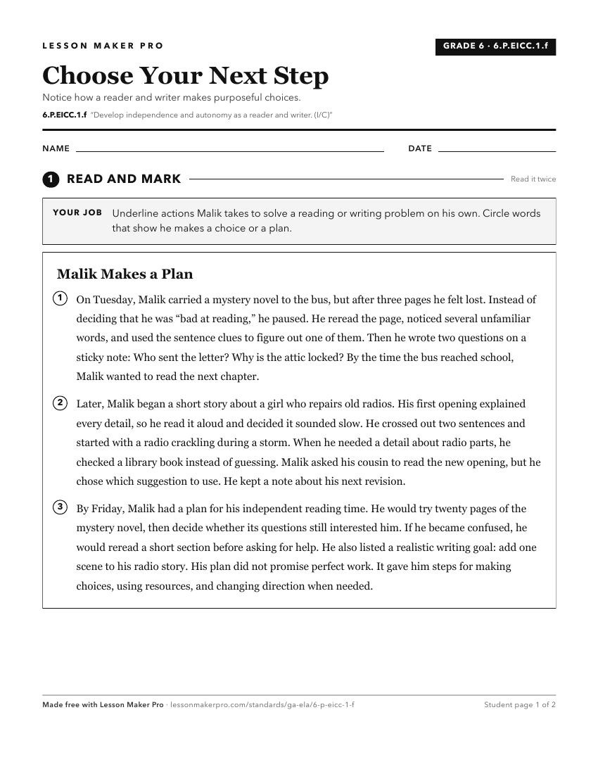 Preview of the 6.P.EICC.1.f printable worksheet