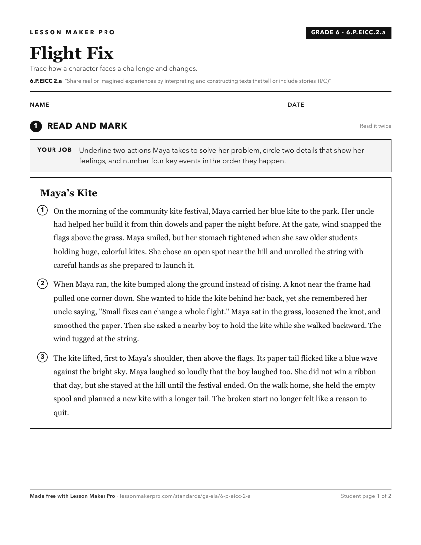 Preview of the 6.P.EICC.2.a printable worksheet
