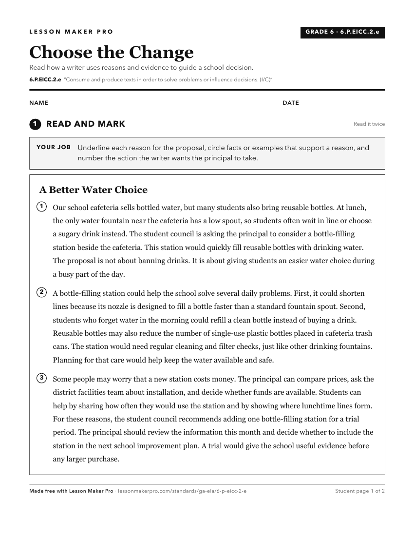 Preview of the 6.P.EICC.2.e printable worksheet