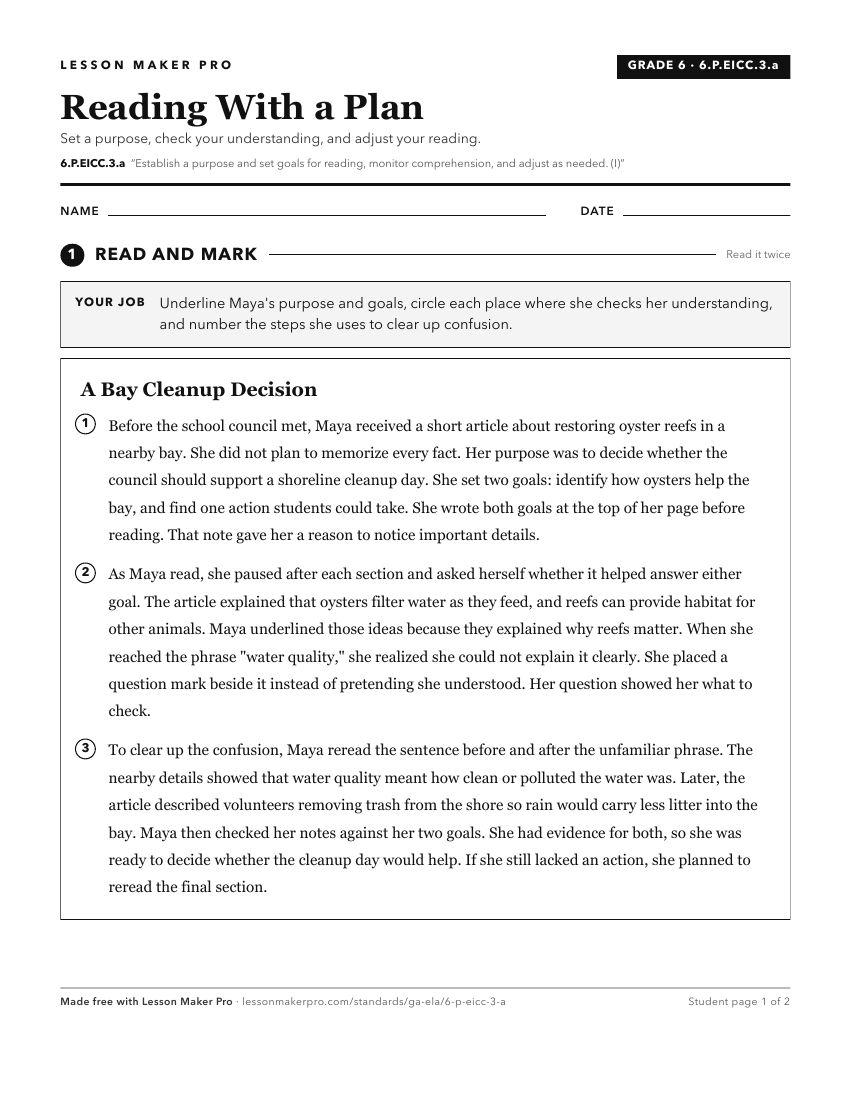 Preview of the 6.P.EICC.3.a printable worksheet