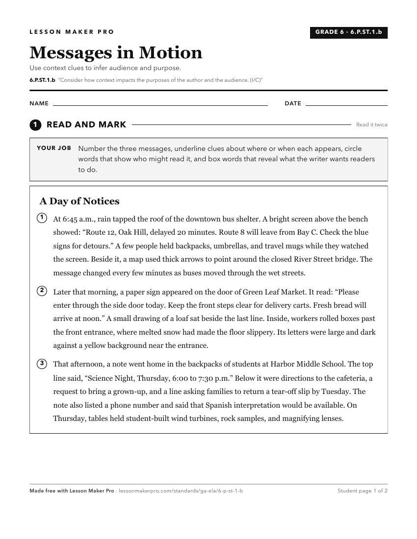 Preview of the 6.P.ST.1.b printable worksheet