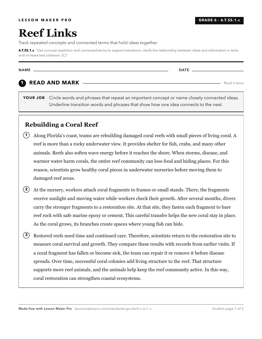 Preview of the 6.T.SS.1.c printable worksheet