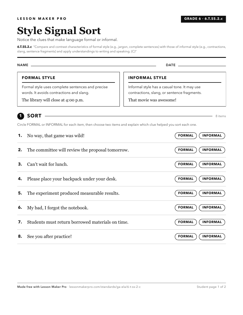 Preview of the 6.T.SS.2.c printable worksheet