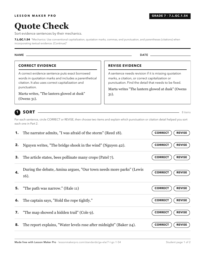 Preview of the 7.L.GC.1.54 printable worksheet