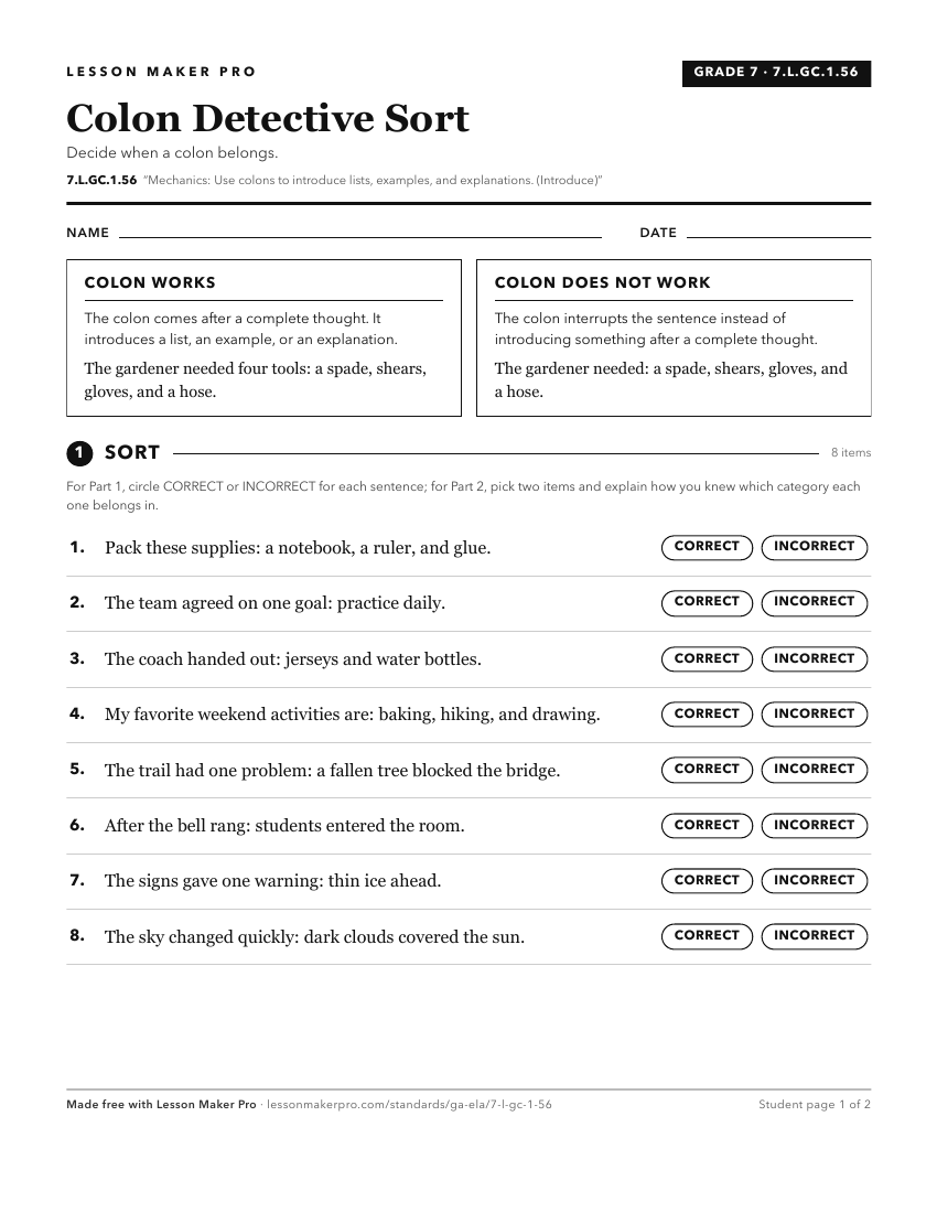 Preview of the 7.L.GC.1.56 printable worksheet