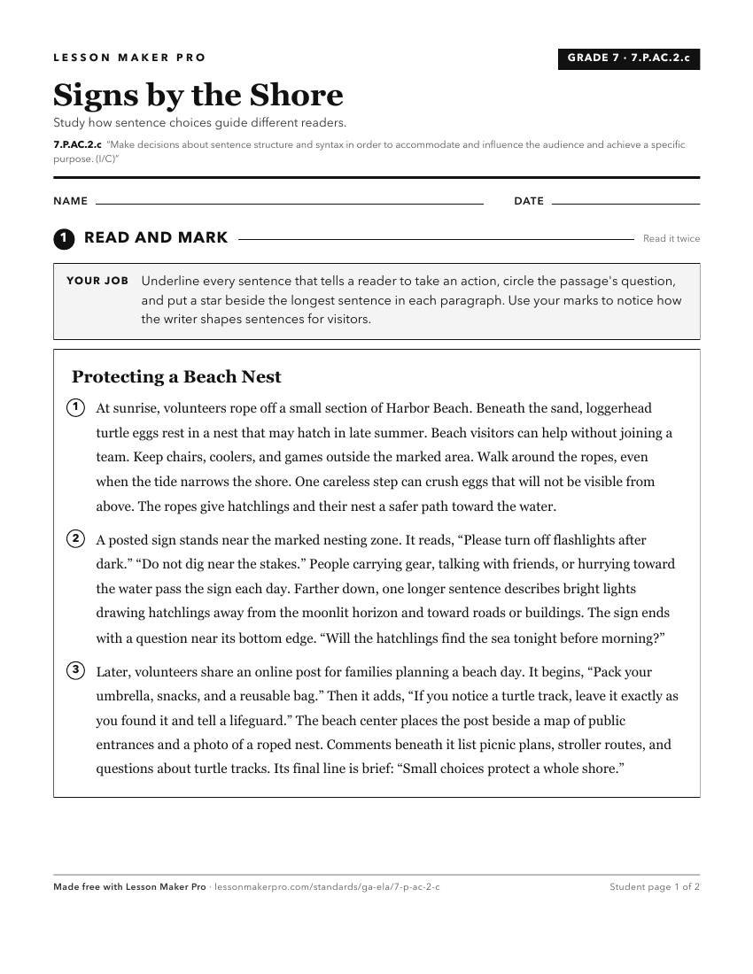 Preview of the 7.P.AC.2.c printable worksheet