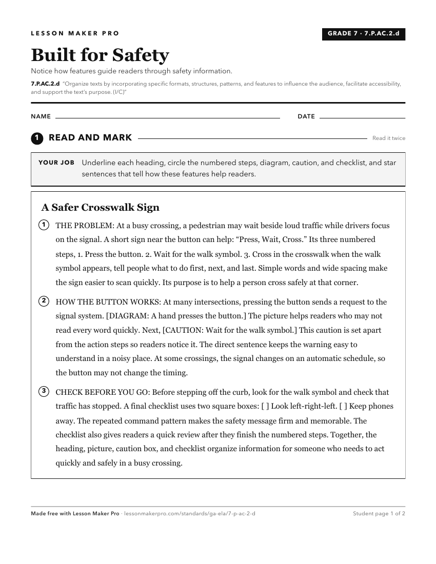 Preview of the 7.P.AC.2.d printable worksheet