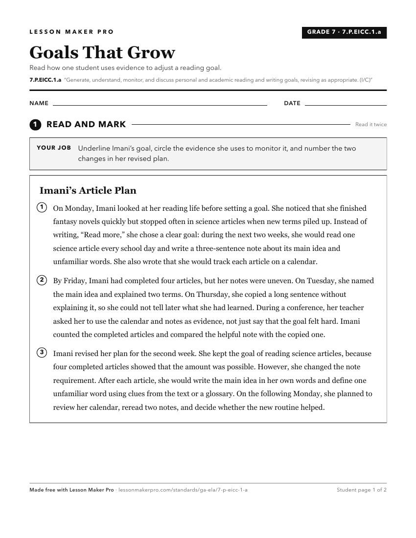 Preview of the 7.P.EICC.1.a printable worksheet