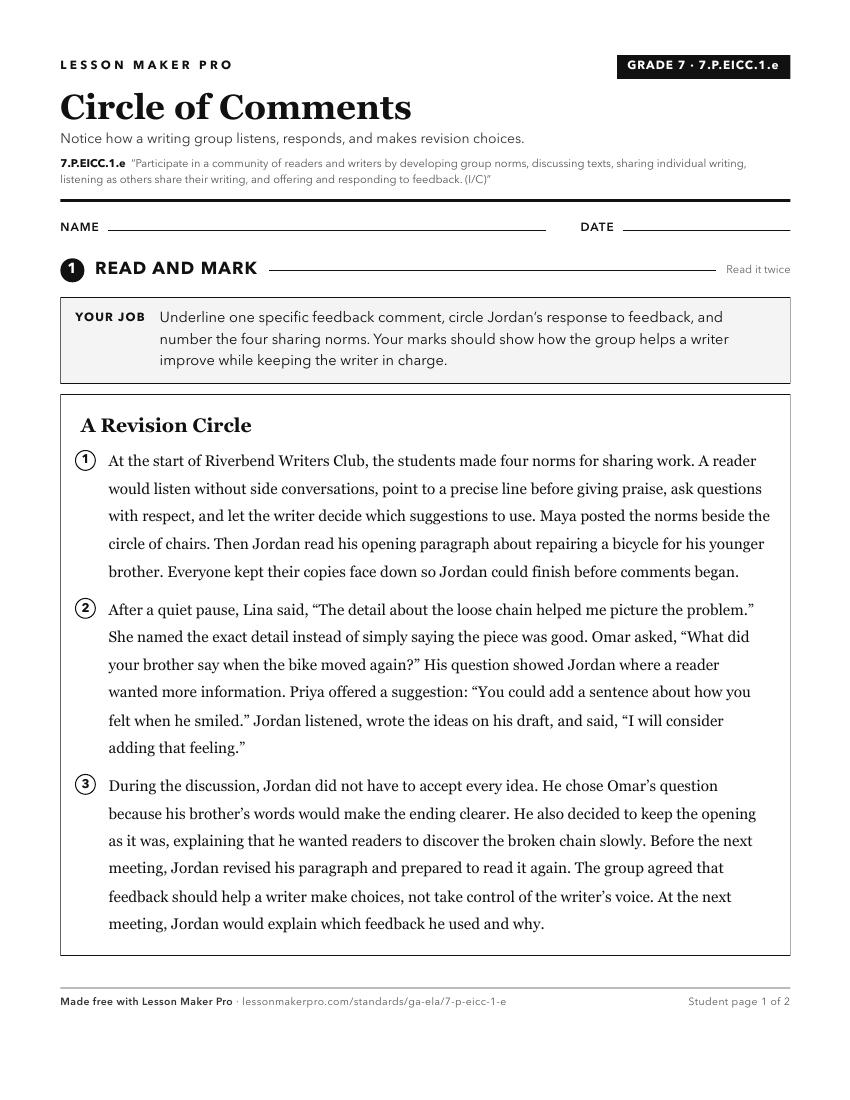 Preview of the 7.P.EICC.1.e printable worksheet