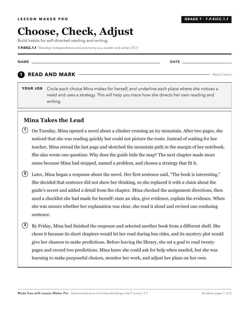 Preview of the 7.P.EICC.1.f printable worksheet