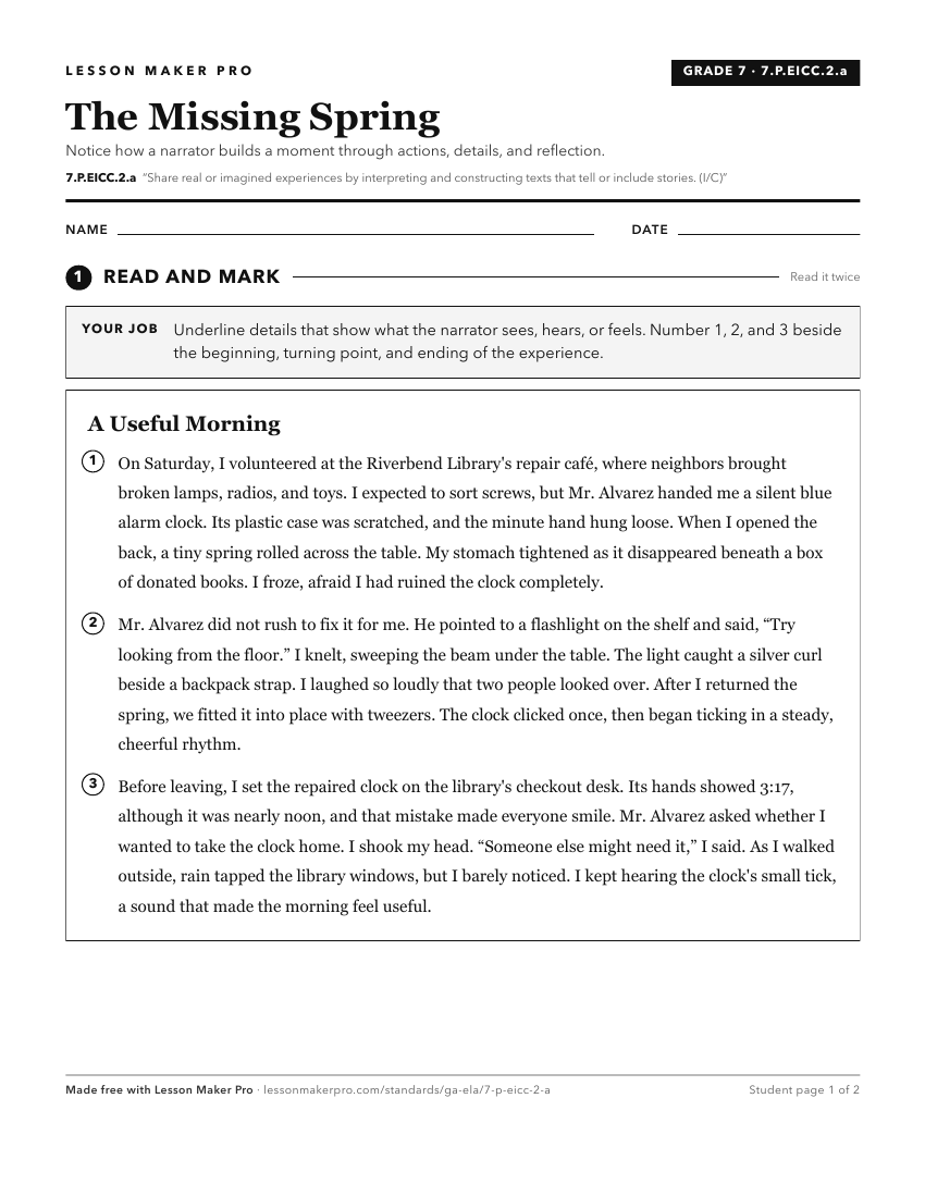 Preview of the 7.P.EICC.2.a printable worksheet