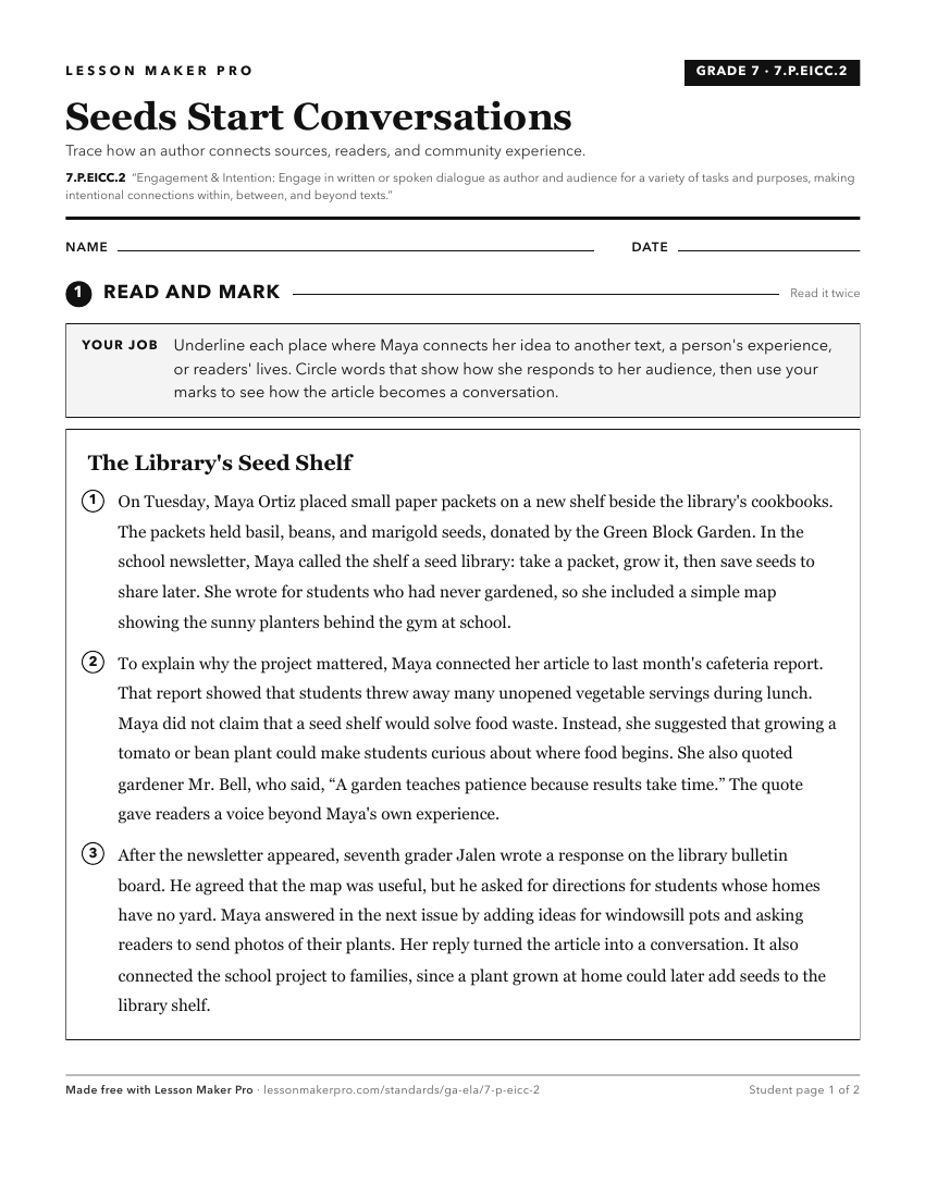 Preview of the 7.P.EICC.2 printable worksheet