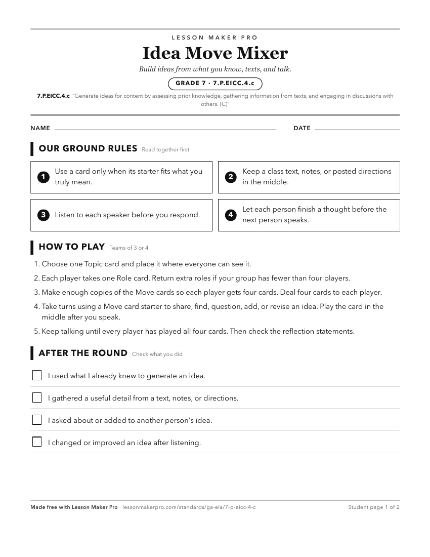 Preview of the 7.P.EICC.4.c printable worksheet