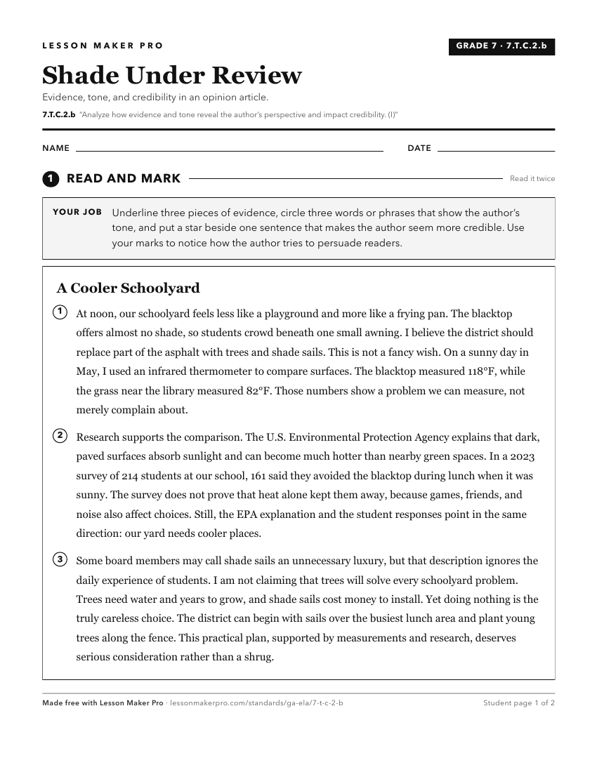 Preview of the 7.T.C.2.b printable worksheet