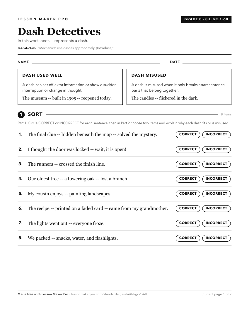 Preview of the 8.L.GC.1.60 printable worksheet