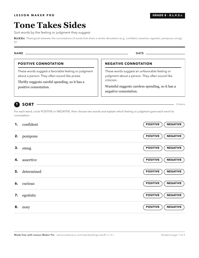 Preview of the 8.L.V.3.c printable worksheet