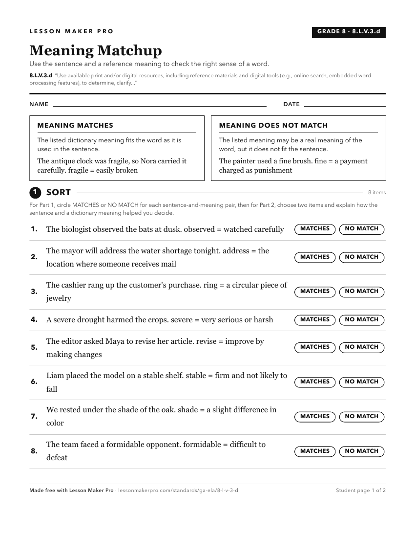 Preview of the 8.L.V.3.d printable worksheet
