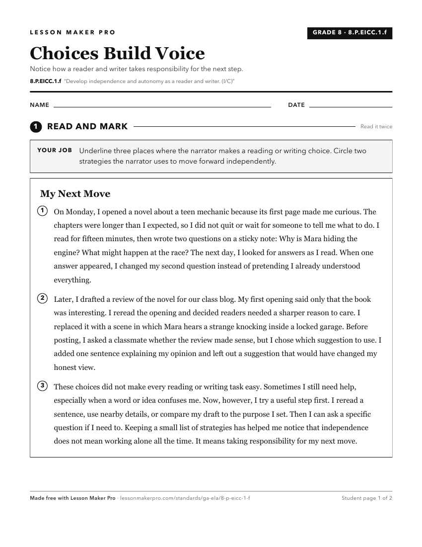 Preview of the 8.P.EICC.1.f printable worksheet