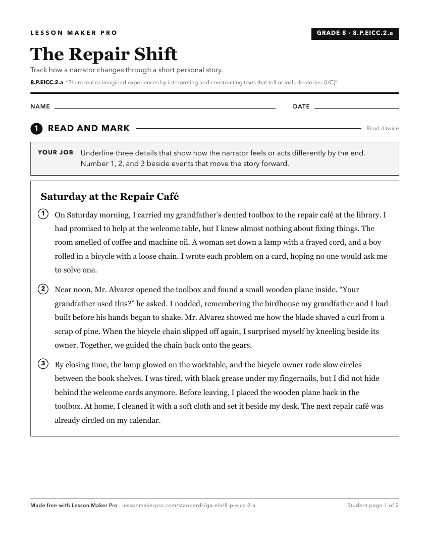Preview of the 8.P.EICC.2.a printable worksheet
