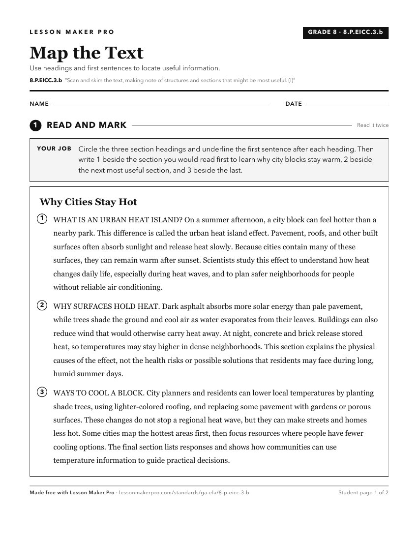 Preview of the 8.P.EICC.3.b printable worksheet