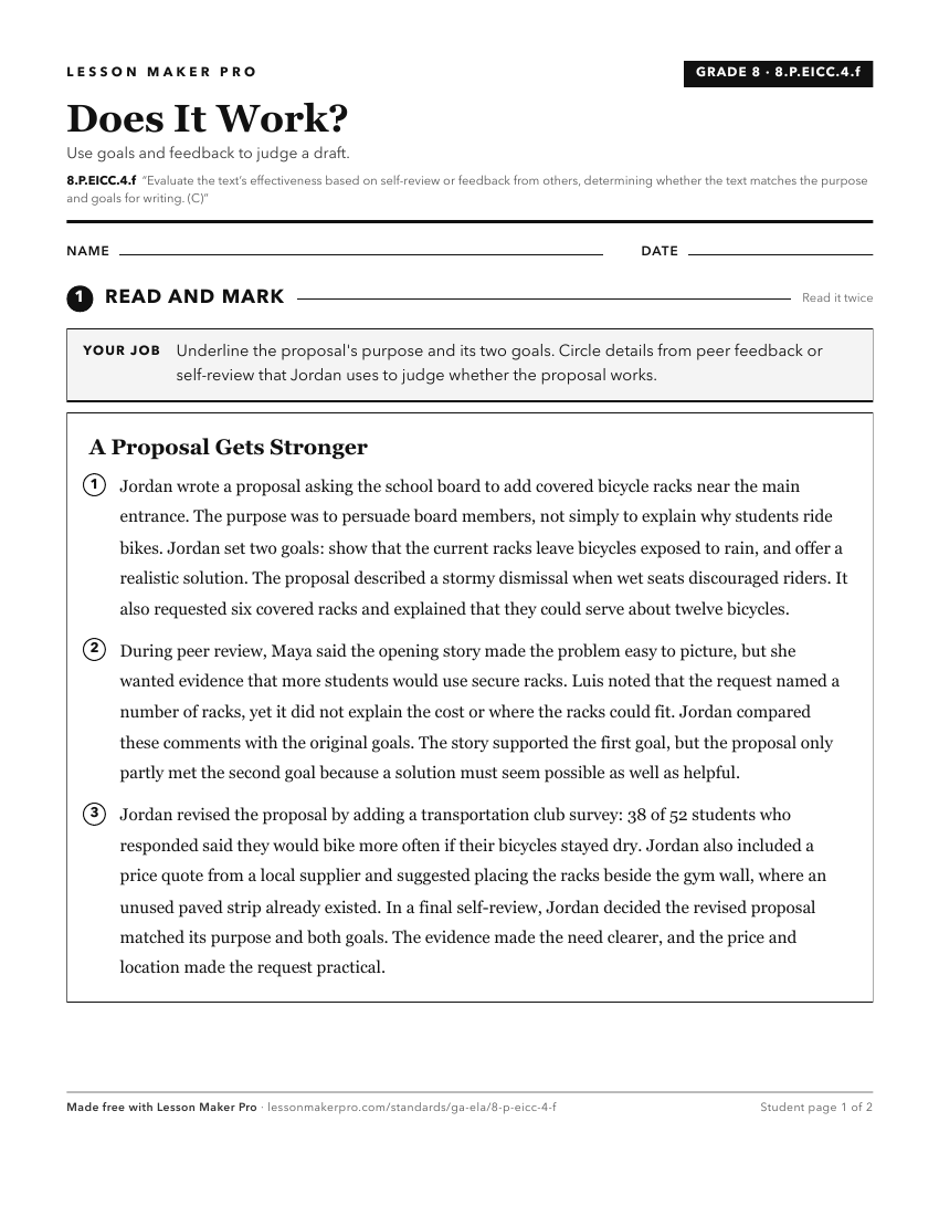 Preview of the 8.P.EICC.4.f printable worksheet