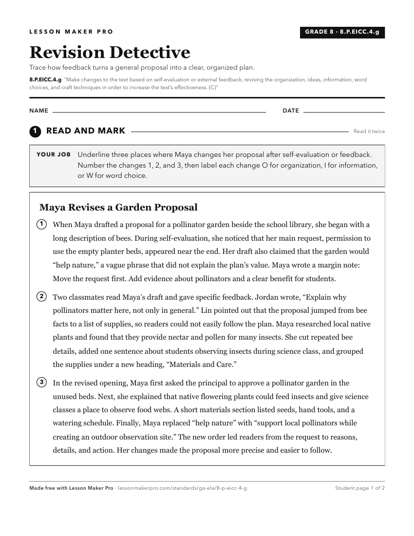 Preview of the 8.P.EICC.4.g printable worksheet