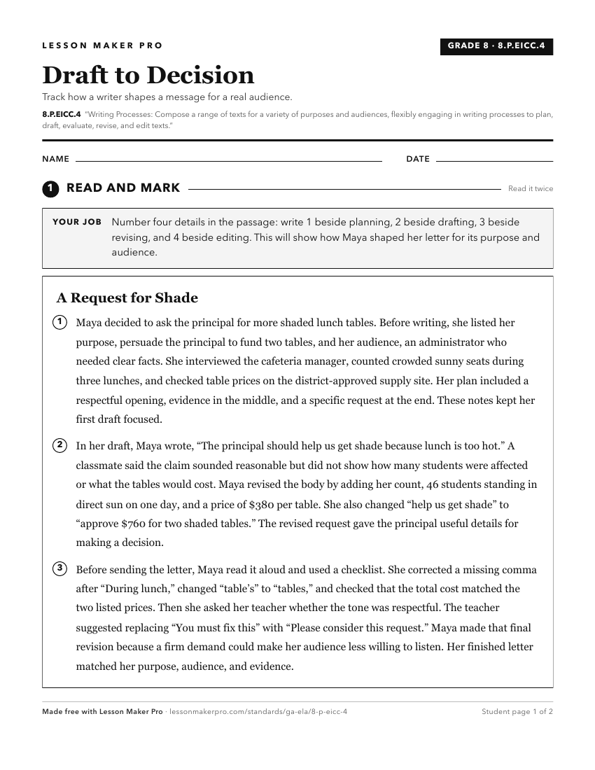 Preview of the 8.P.EICC.4 printable worksheet