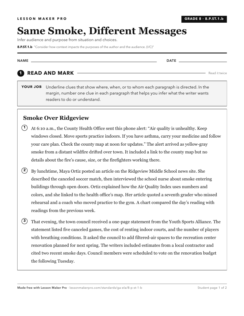 Preview of the 8.P.ST.1.b printable worksheet