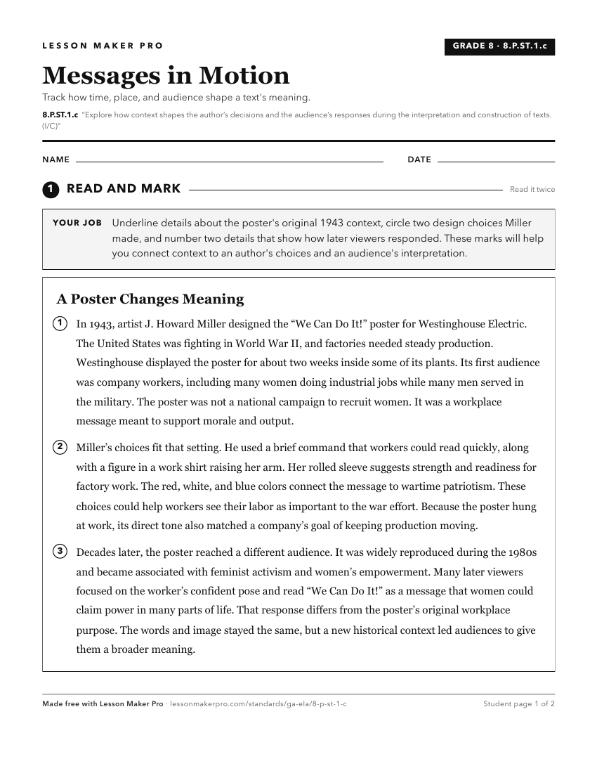 Preview of the 8.P.ST.1.c printable worksheet