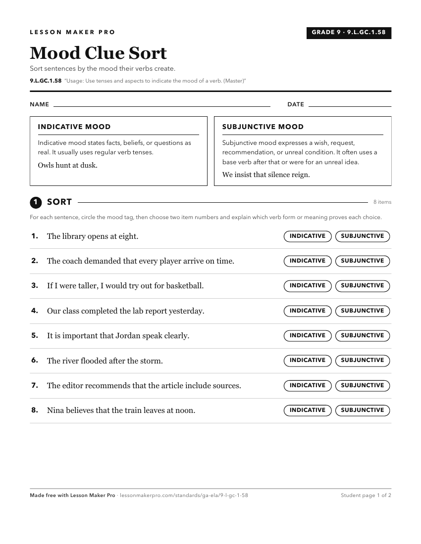 Preview of the 9.L.GC.1.58 printable worksheet