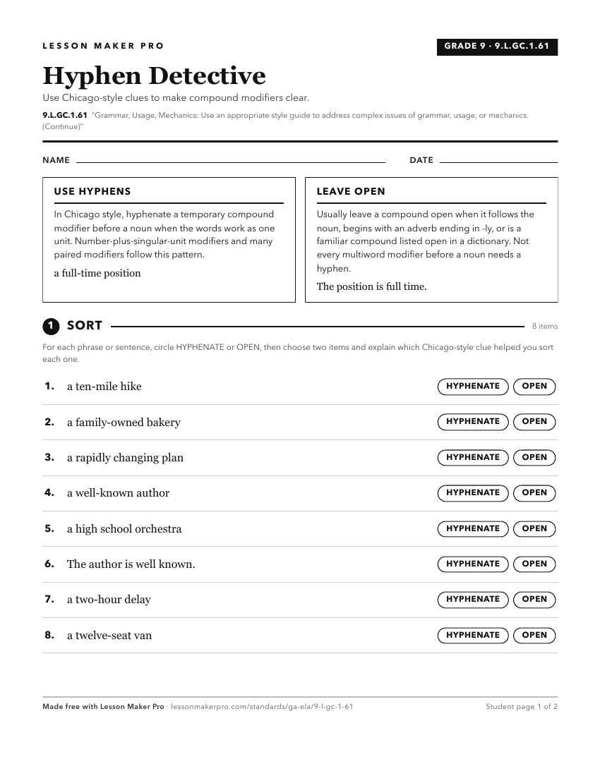 Preview of the 9.L.GC.1.61 printable worksheet