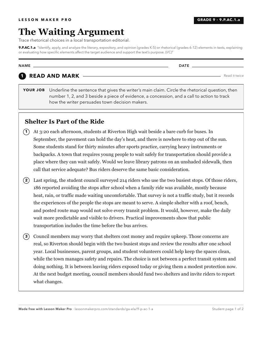 Preview of the 9.P.AC.1.a printable worksheet