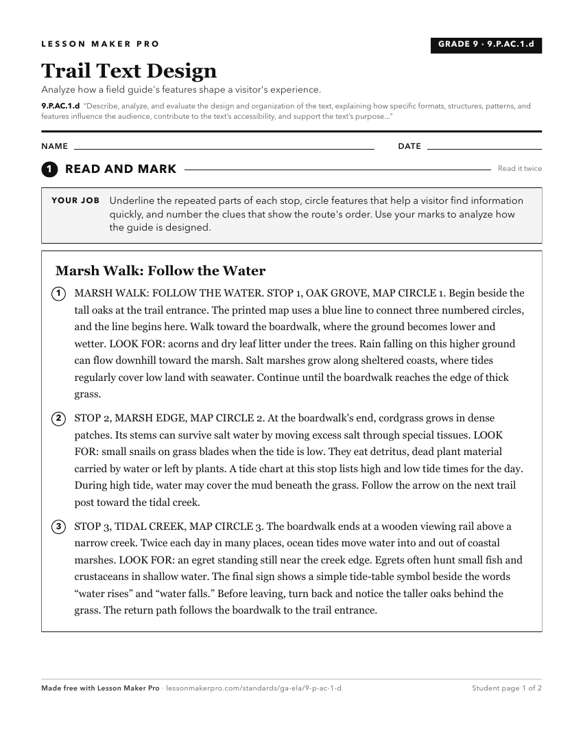 Preview of the 9.P.AC.1.d printable worksheet