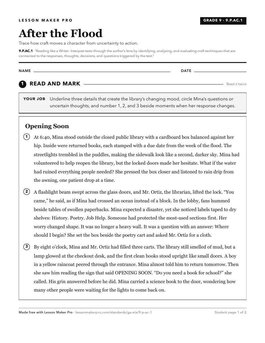 Preview of the 9.P.AC.1 printable worksheet