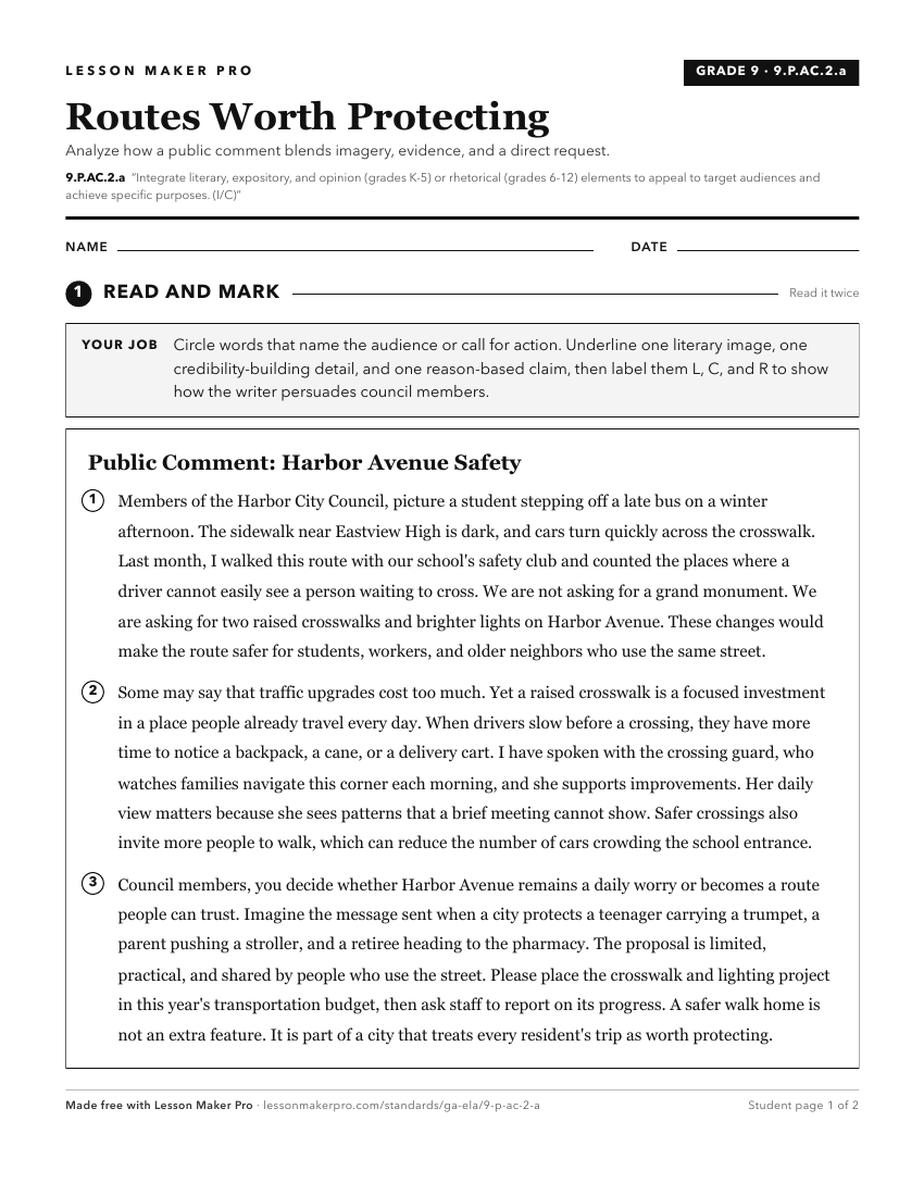 Preview of the 9.P.AC.2.a printable worksheet