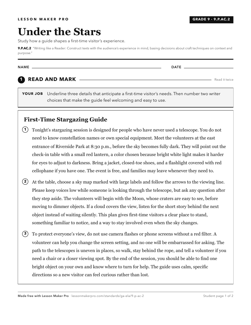 Preview of the 9.P.AC.2 printable worksheet