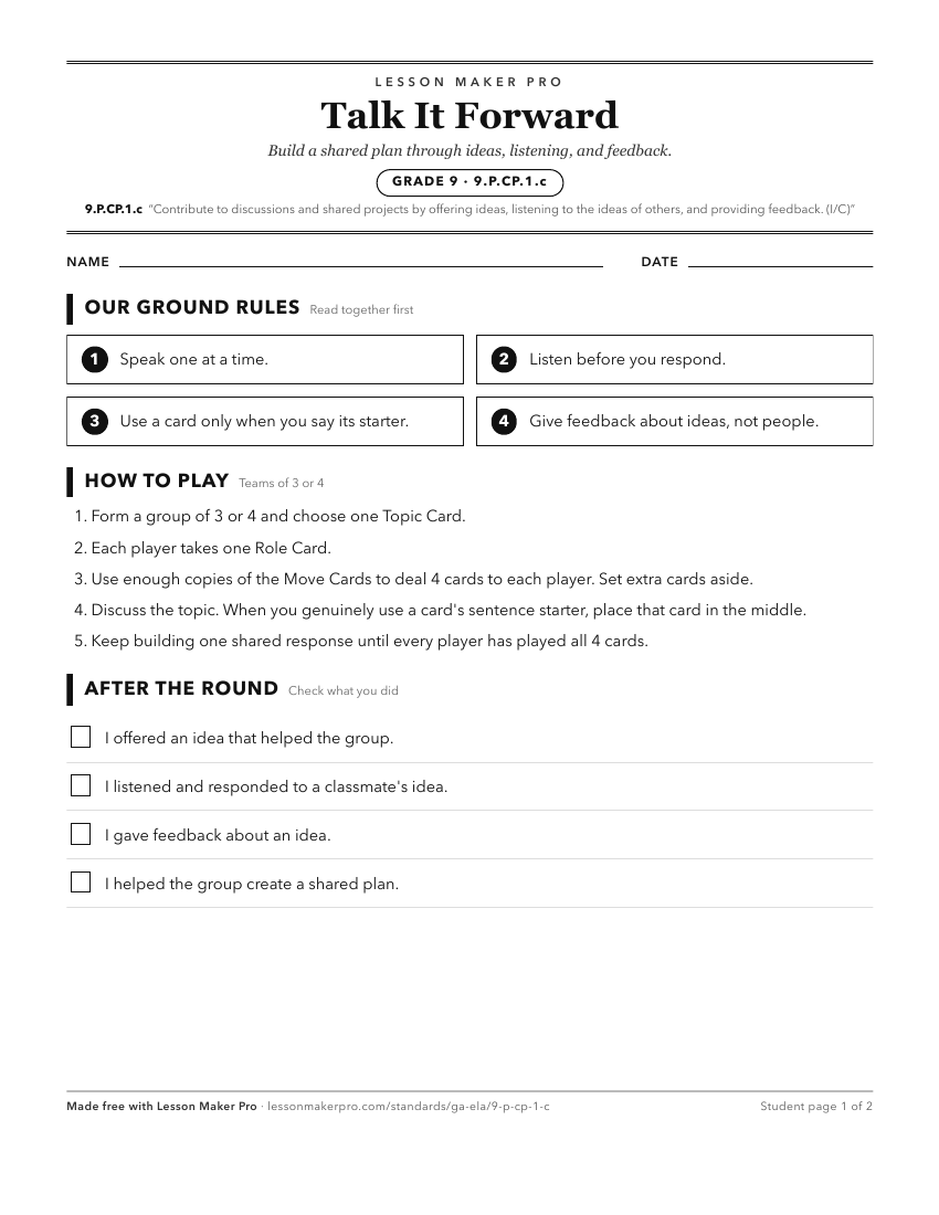 Preview of the 9.P.CP.1.c printable worksheet