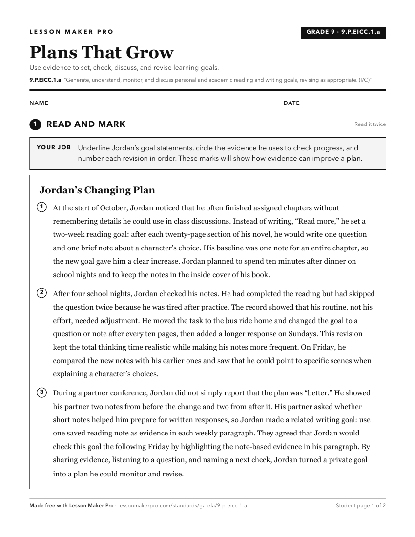 Preview of the 9.P.EICC.1.a printable worksheet