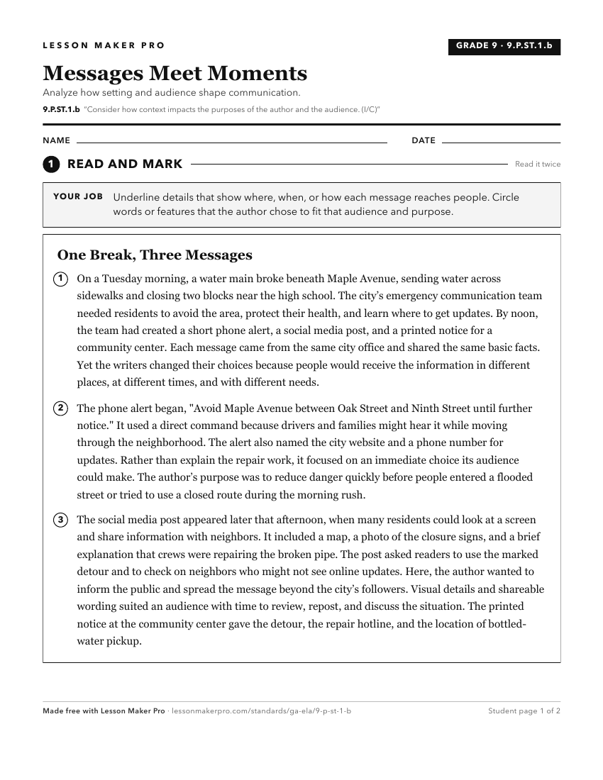Preview of the 9.P.ST.1.b printable worksheet