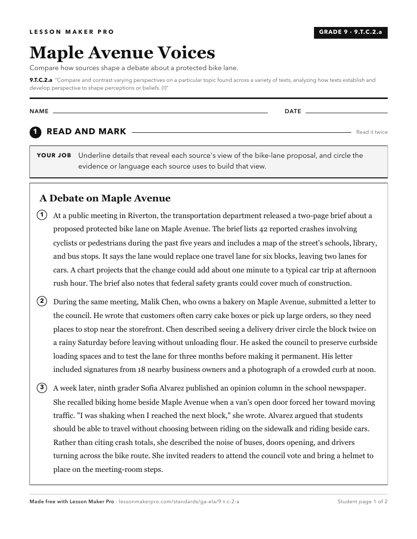 Preview of the 9.T.C.2.a printable worksheet